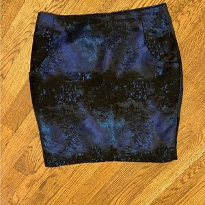 H&M blue / purple brocade mini skirt - sz 4 / xs